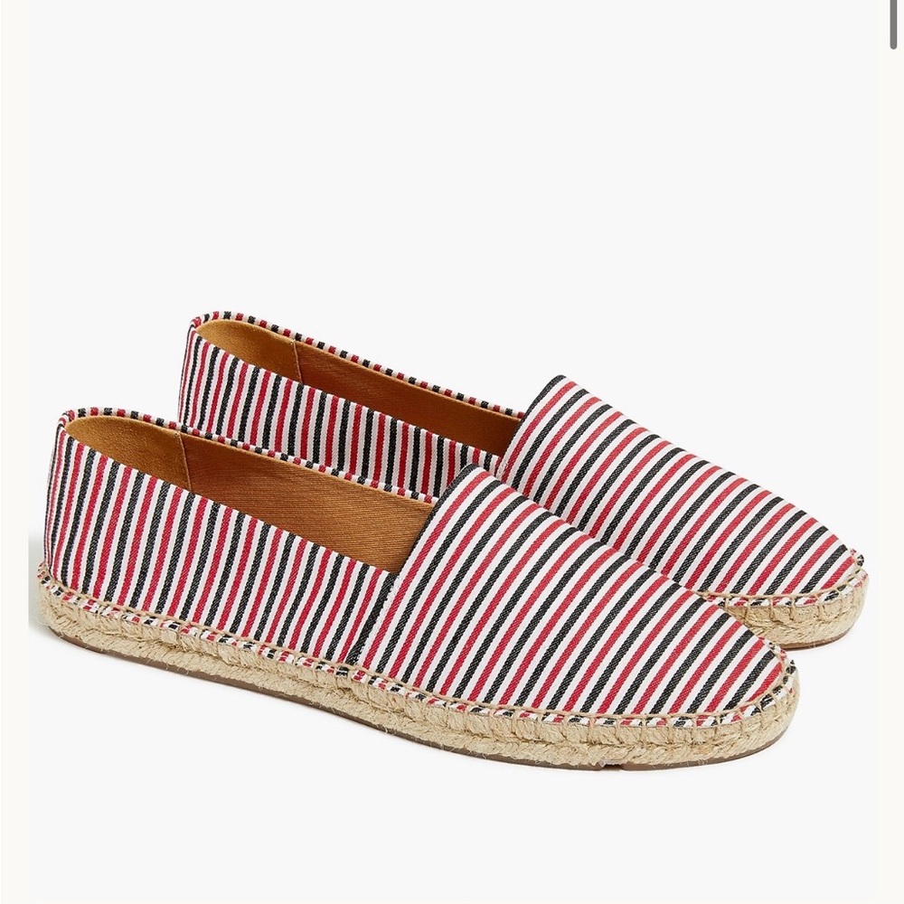 LIKE NEW JCREW Striped canvas slip-on espadrilles